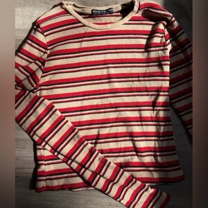 Striped Red and Tan Brandy Melville Sweater